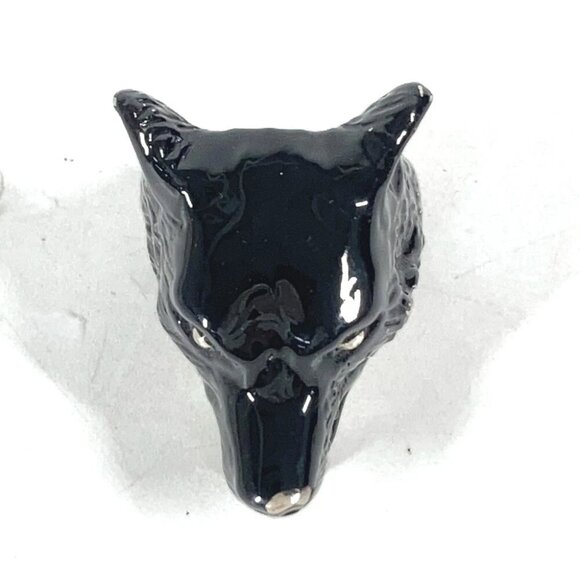 GUCCI Anger Forest Wolf Head Accessories Ring Black/Silver - Picture 8 of 13